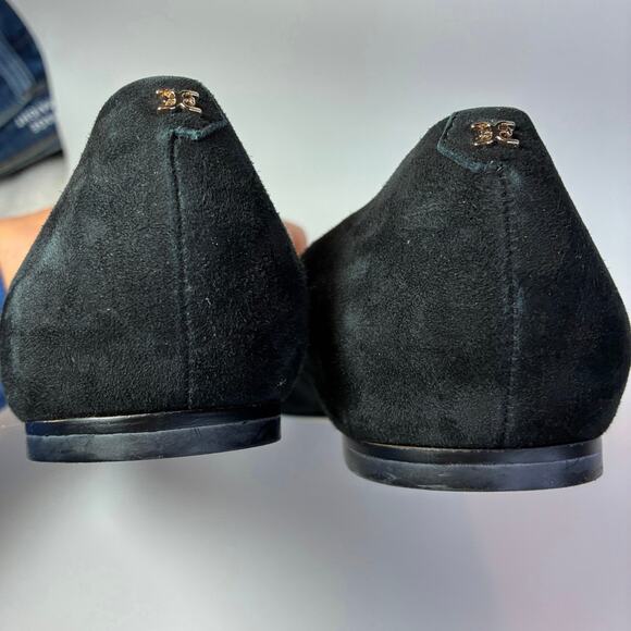 Sam Edelman Black Suede Flats 8 Pointy Quiet Luxury Old Money Elegance - Picture 4 of 4